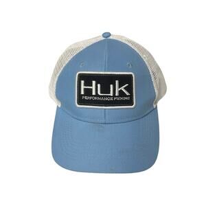HUK Logo Trucker Hat - Men's - One Size / Light Blue White Performance Cap